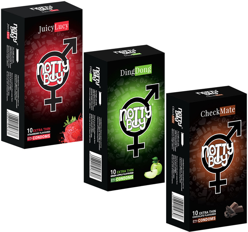 NottyBoy Mix Fruit Flavour Condom(Set of 3, 30 Sheets)