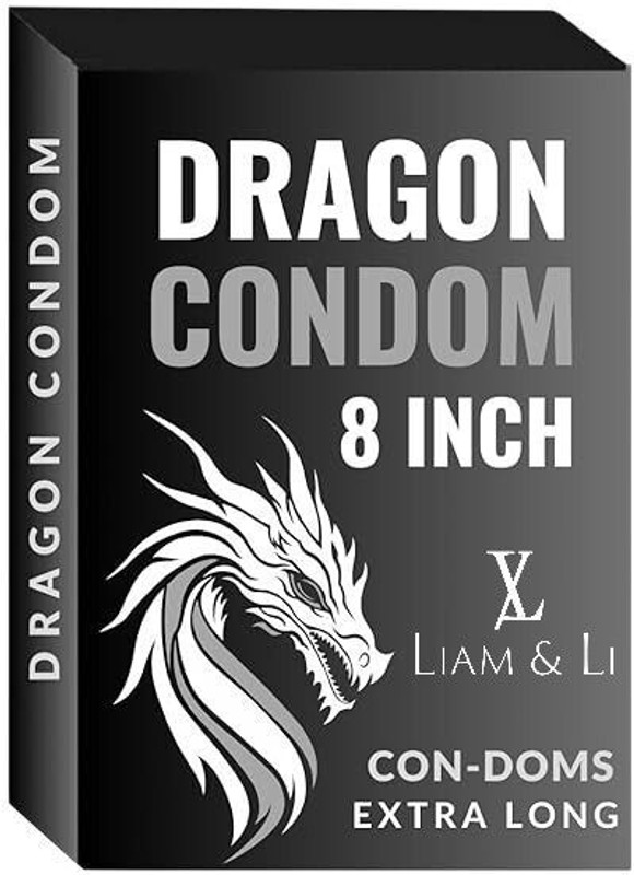 LIAM & LI Dregon 8 Ich – Black Pack Comfortable Fit Condom(2 Sheets)