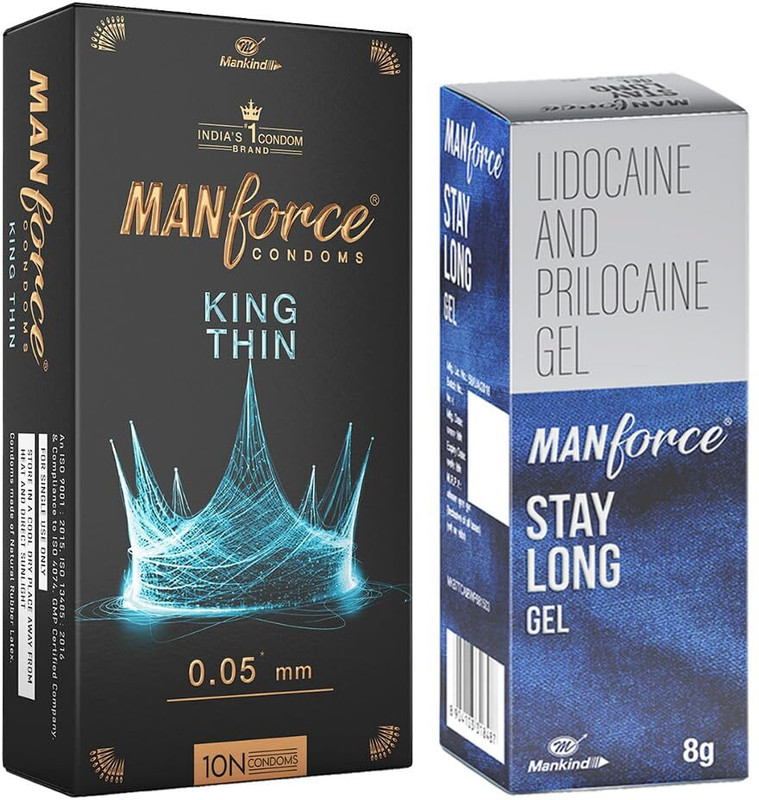 MANKIND KING THIN CONDOM | STAY LONG GEL Condom(10 Sheets)