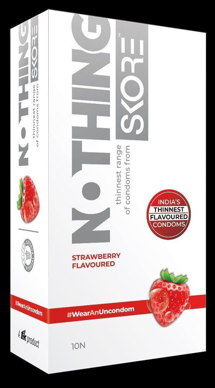SKORE Nothing Thinnest Range Strawberry Flavoured Condom Pack of 1 Condom(10 Sheets)