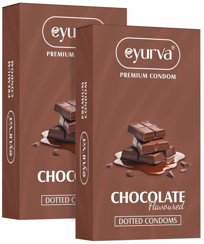 eyurva Dotted Chocolate Flavour Condoms 10 Pcs. Condom(10 Sheets)