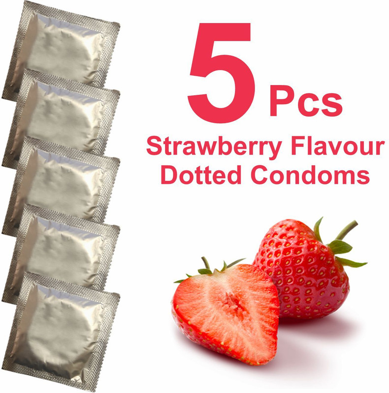 eyurva 10 pcs dotted condoms combo | strawberry flavored dotted condom Condom(10 Sheets)