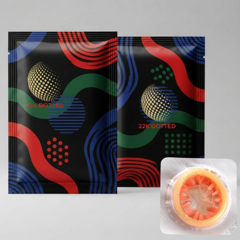 22K Dotted 5011 extra dotted 1 pcs Condom(Set of 2, 2 Sheets)