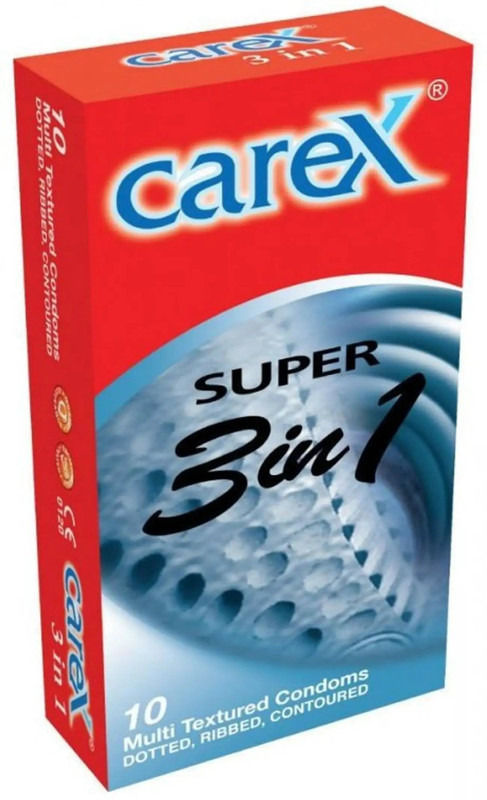 CAREX Super 3 in 1 Multi Textured Condom(10 Sheets)