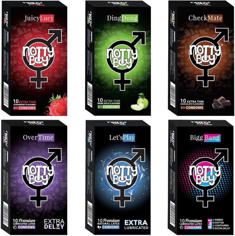 NottyBoy Natural Honeymoon Combo Pack Condom(Set of 6, 60 Sheets)
