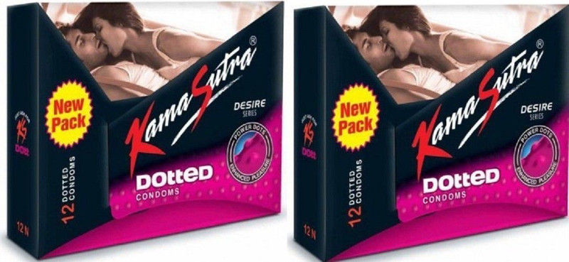 Kamasutra Dotted Condom (24S) Condom(Set of 2, 24 Sheets)