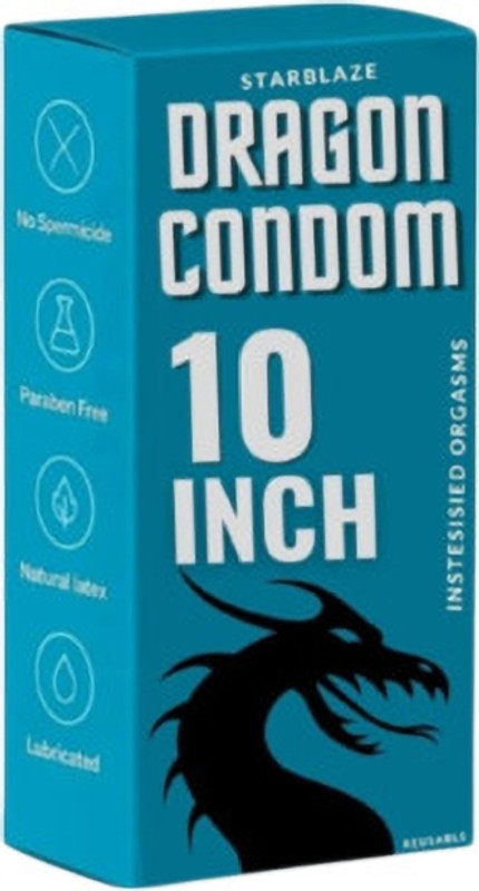 PrimeShield 10 Inch Premium Dragon Condoms For Men Big Condom Condom(2 Sheets)