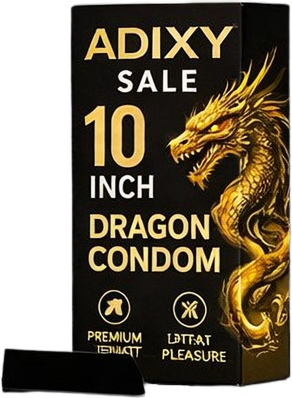 Adixy Best Premium Silicon Dragon 10 Inch Ultra Smooth Premium Strong Extra Pleasure Condom(12 Sheets)