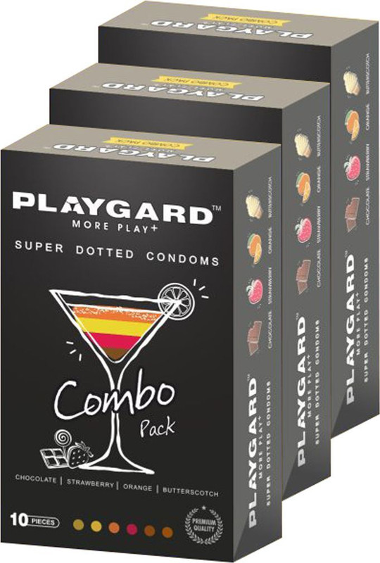 PLAYGARD Three COMBO PACK Condom(Set of 10, 10 Sheets)