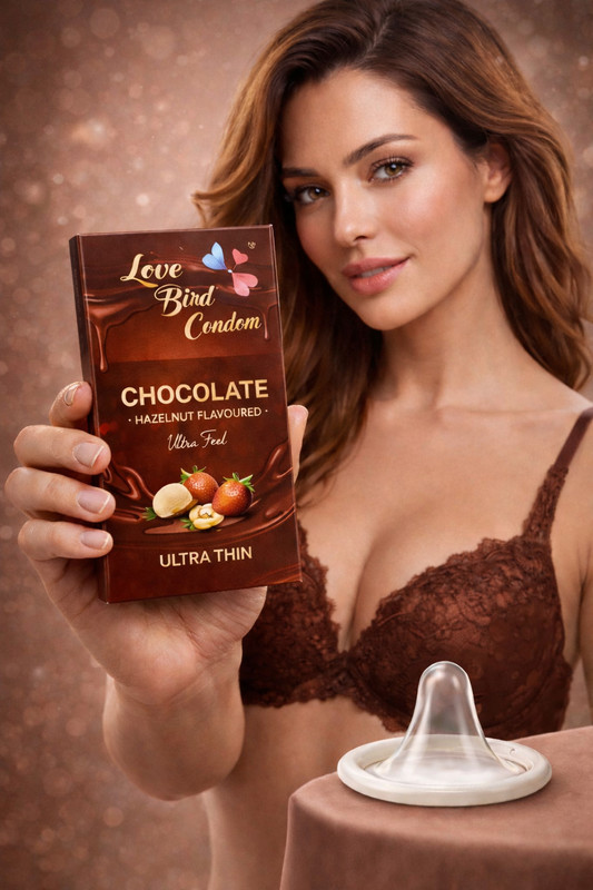 LOVEBIRDCONDOM CHOCOLATE FLOVOURED | NOTOUT's | CLIMAX DELAY | 2280+ DOTS Condom(10 Sheets)