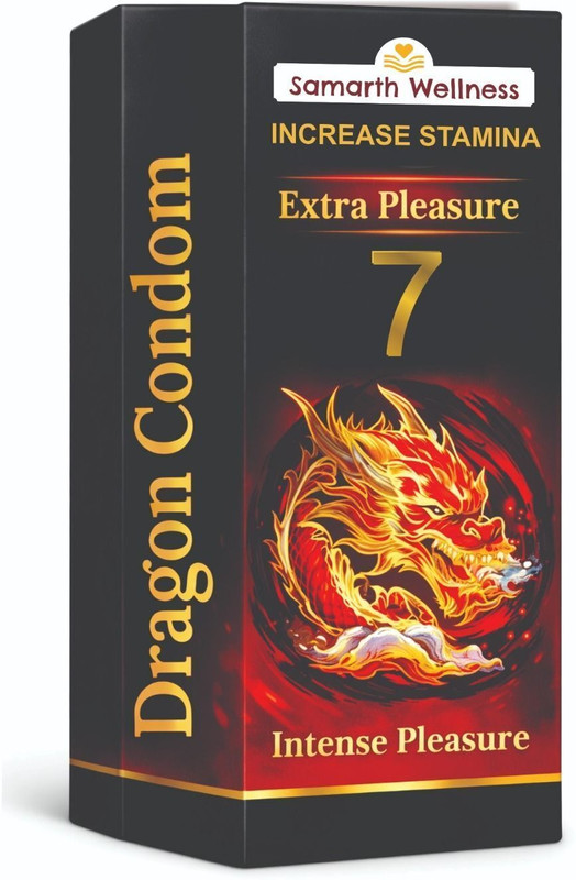 Samarth Wellness Dragon condom Extra Pleasure For Men 7 inches Condom(2 Sheets)