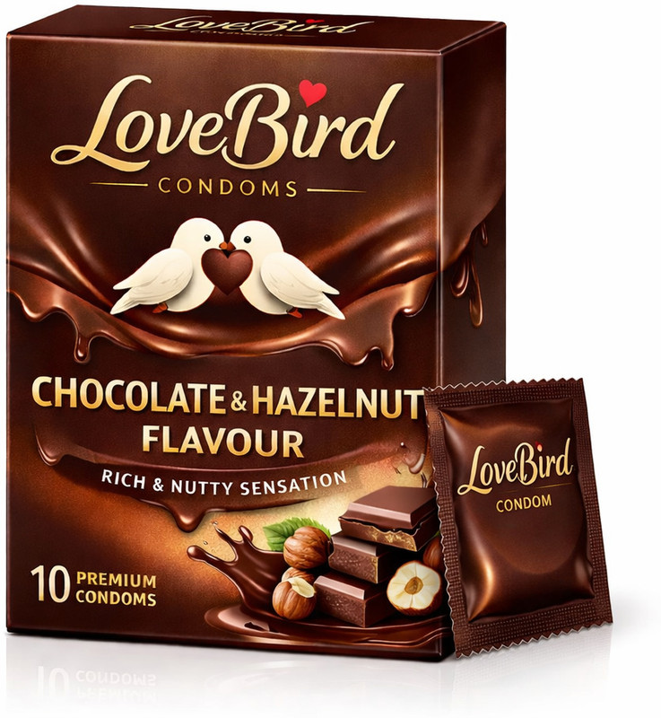 LOVEBIRDCONDOM CHOCOLATE FLOVOURED | BEST TIME WITH PARTNER | UNLIMILET FUN WITH DOTTED Condom(10 Sheets)