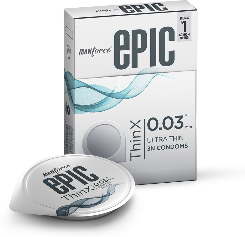 MANFORCE Epic Thinx Condoms for Men| Ultra Thin with 0.03 mm Thickness | 10 Count x 2 Condom(Set of 2, 20 Sheets)