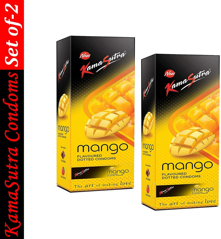 Kamasutra Mango Flavoured Dotted Condom(Set of 2, 20 Sheets)