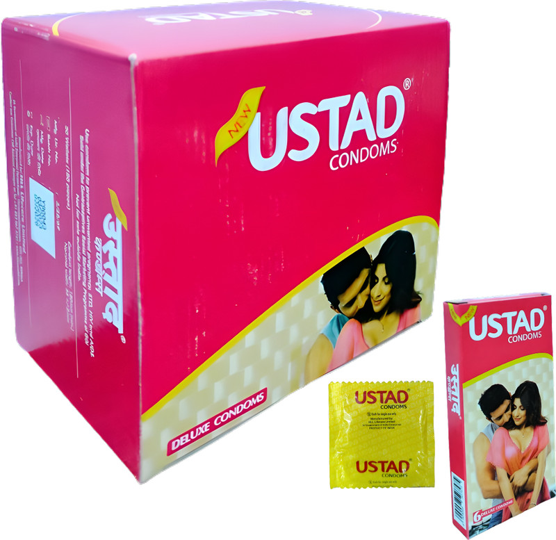 USTAD Natural Colored Plain Lubricated Electronically Tested with Reservoir Tip Combo Condom(Set of 30, 180 Sheets)
