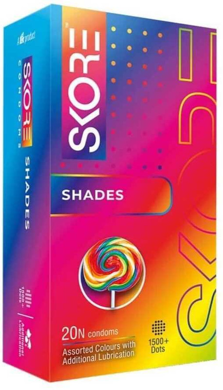 SKORE Shades (Pack of 20 Pices) Extra Dotted Condom(Set of 2, 20 Sheets)