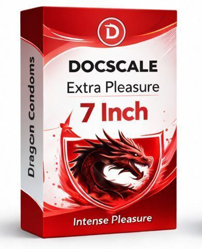 docscale Crystal Dragon 8 Inch – Premium Smooth Comfortable Fit Protection for Men Condom(10 Sheets)