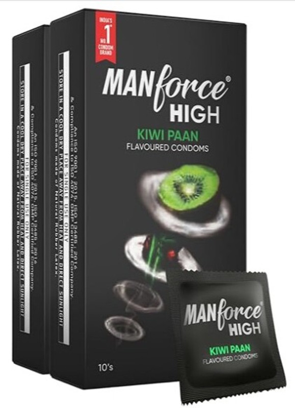 MANKIND MANFORCE Kiwi Paan Flavoured condoms (Pack of 2) Condom(Set of 2, 20 Sheets)