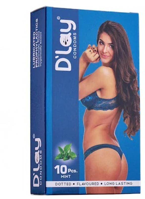 D'lay Dotted Condoms for Men Ultra Soft Lubricated Mint Flavour Condom(10 Sheets)