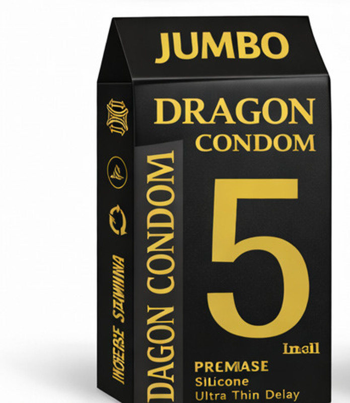 jumbo dragon SILICON JUMBO 5 INCH ULTRA COMFORT EXTRA RIBBED Condom(2 Sheets)