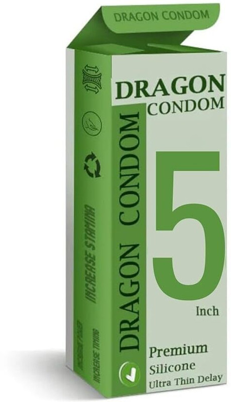 LIAM & LI Silicon Dragon Jumbo 5 INchS | Extra Long & Wide Fit | Lubricated Latex Condom(2 Sheets)
