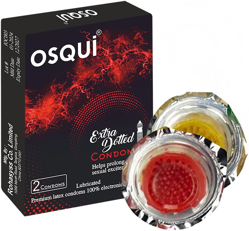 OSQUI Extra Dotted Lubricated Extra Excitement Stimulated Ultra Thin Condom For Men Condom(1 Sheets)