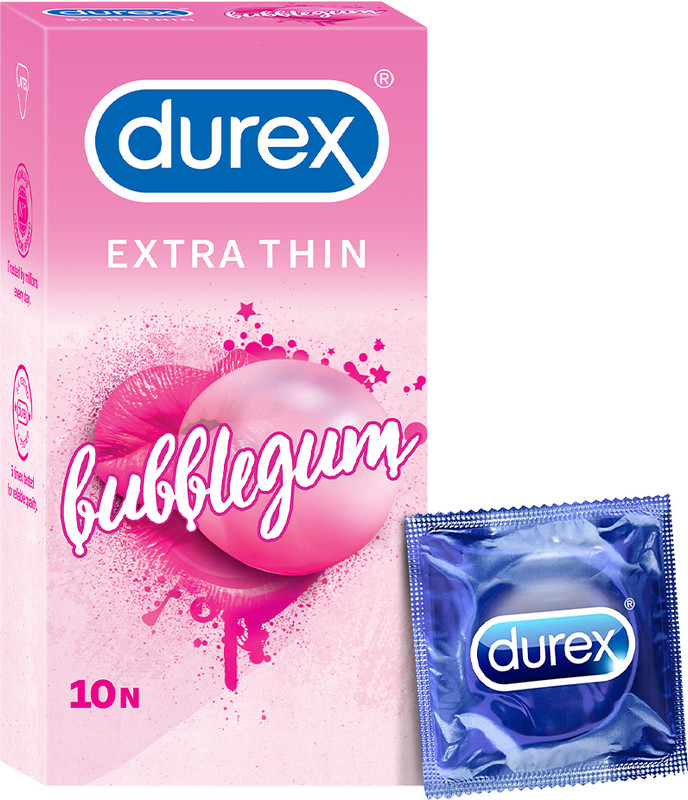 DUREX Extra Thin Bubblegum Flavoured Condom(10 Sheets)
