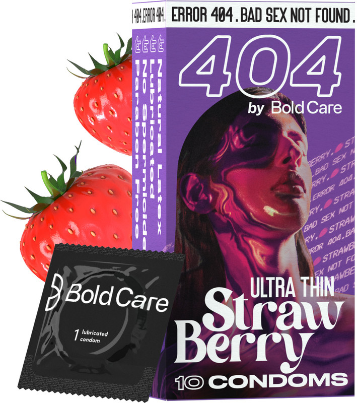Bold Care 404 Ultra Thin Strawberry Condoms with Topical Non-Transferable Spray for Men Condom(Set of 2, 10 Sheets)