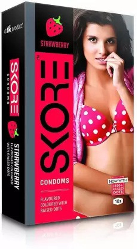SKORE STRAWBERRY FLAVOUR CONDOM 10 N Condom(10 Sheets)