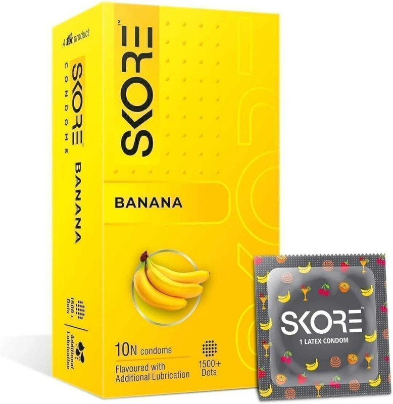 SKORE Orange Flavour / 1500+ Dotted Condom(10 Sheets)