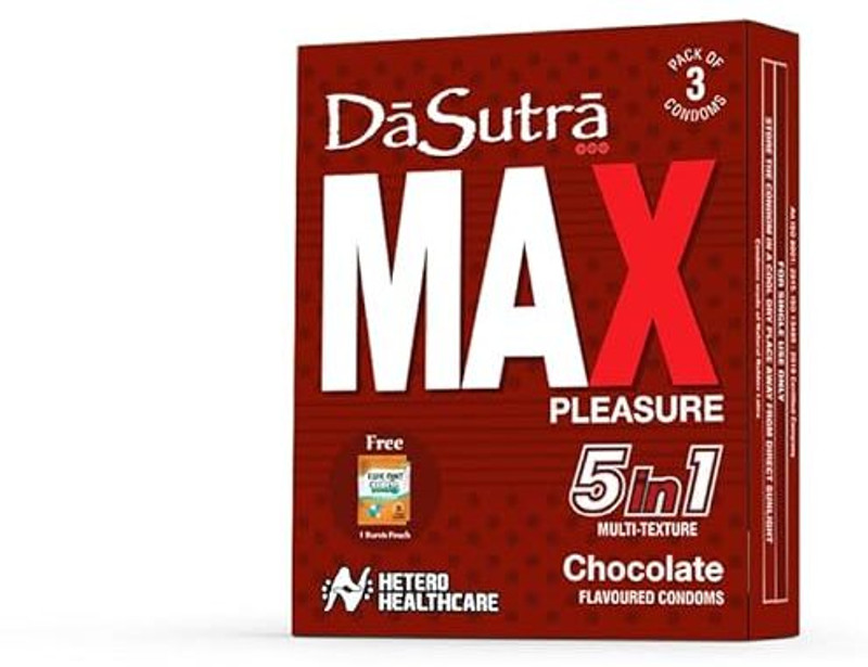 Da Sutra Max Pleasure Condoms 3's Pack - With 396 dots | 5 in1 multi-textured condoms Condom(Set of 10, 30 Sheets)