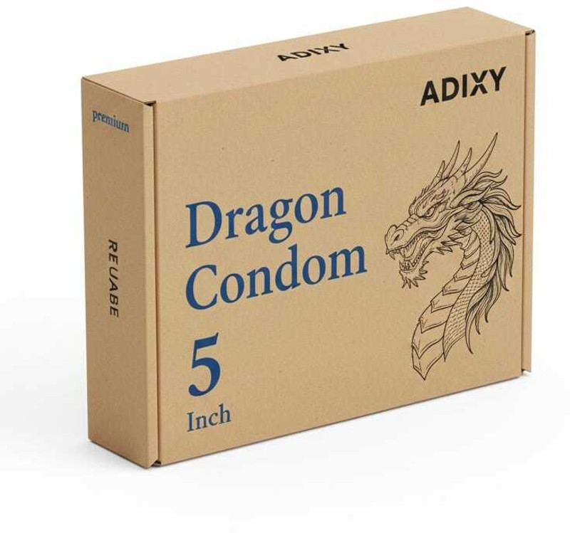 Adixy Silicon Dragon 5 Inch | Large Size | Long Lasting | Premium Quality 1 Pc Condom(10 Sheets)
