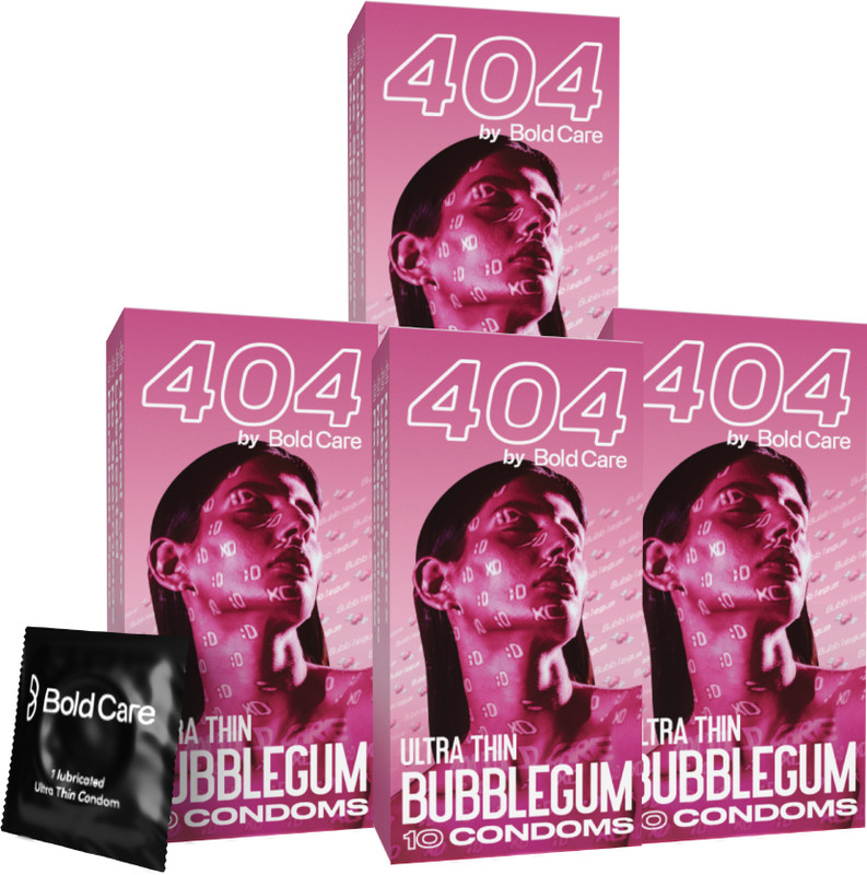 Bold Care 404 Super Ultra Thin Bubblegum Flavored Condoms For Men Condom(Set of 4, 40 Sheets)