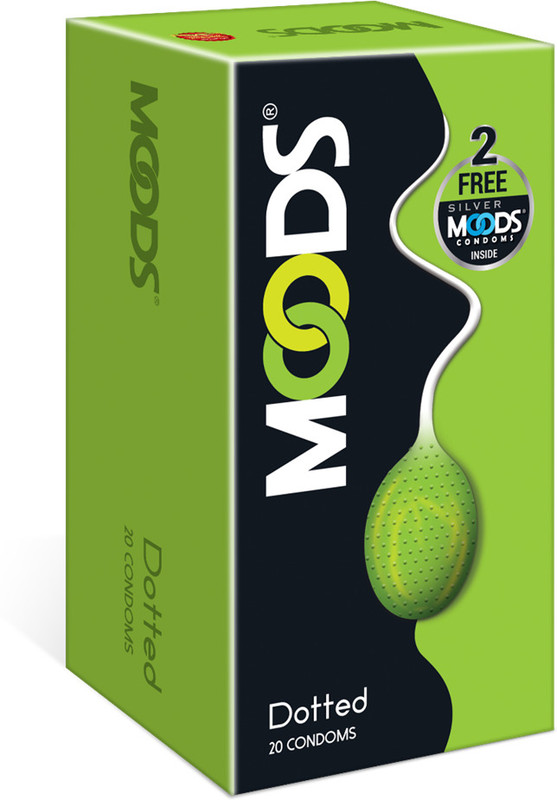 MOODS Panache Dotted Condoms (Pack of 20) & 2 Free Silver Condoms Condom(20 Sheets)
