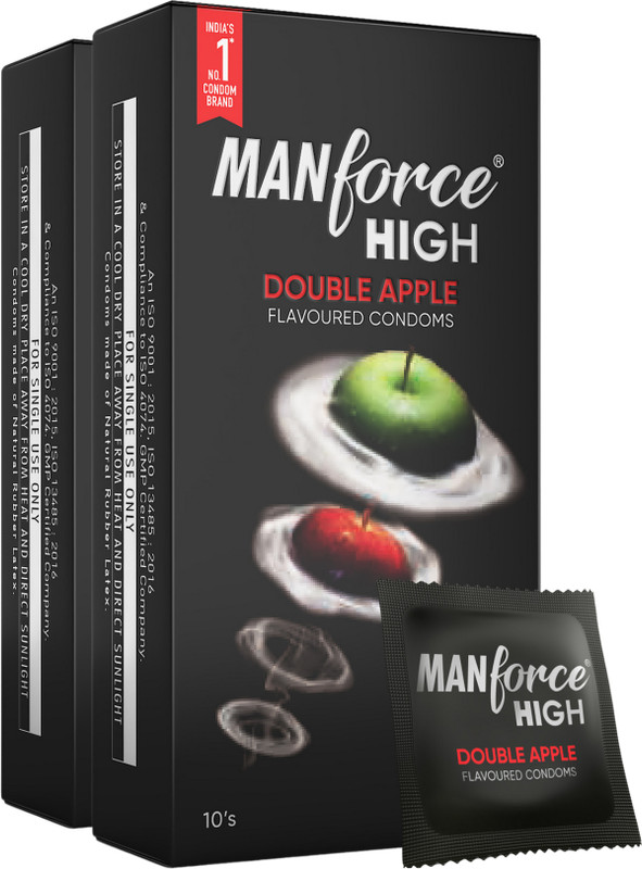 MANFORCE High Kiwi Paan Flavoured Lubricated Condoms | Ultra Thin |10 Sheets x Pack of 2 Condom(Set of 2, 20 Sheets)