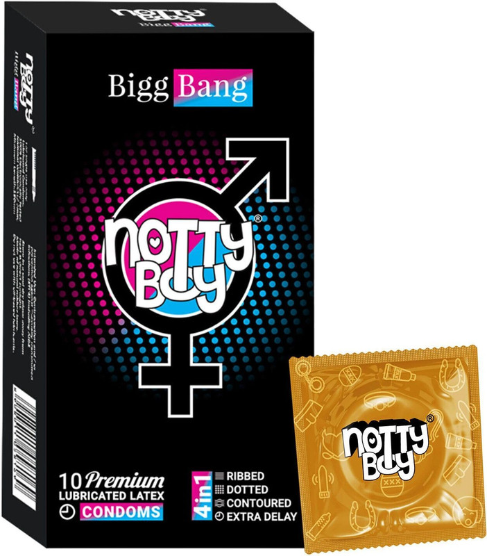 NottyBoy Max Time Delay 4in1 Ribs and Dots Contoured Condom(10 Sheets)