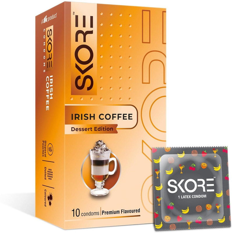 SKORE Coffee Dessert adition Premium Flavoured Condom(Set of 2, 20 Sheets)