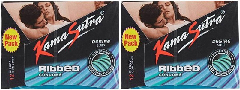 Kamasutra Ribbed Condom(Set of 2, 24 Sheets)