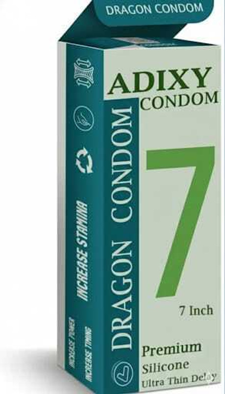 Adixy Silicon Dragon 7 Inch Extended Comfort with Advanced Fit and Secure Protection Condom(10 Sheets)