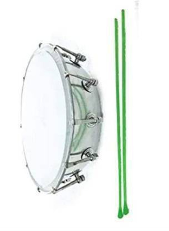 BAKHE HUB Steel Dhol Tasha Drum with Stick, Steel Dholak [14 inch] Conga (Skin) Conga(Skin)