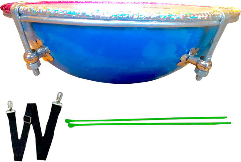 mayur 10-Inch Tasha Drum with Belt & Tasha Sticks – Traditional Instrument Tasha Dhol Conga(Fiber)
