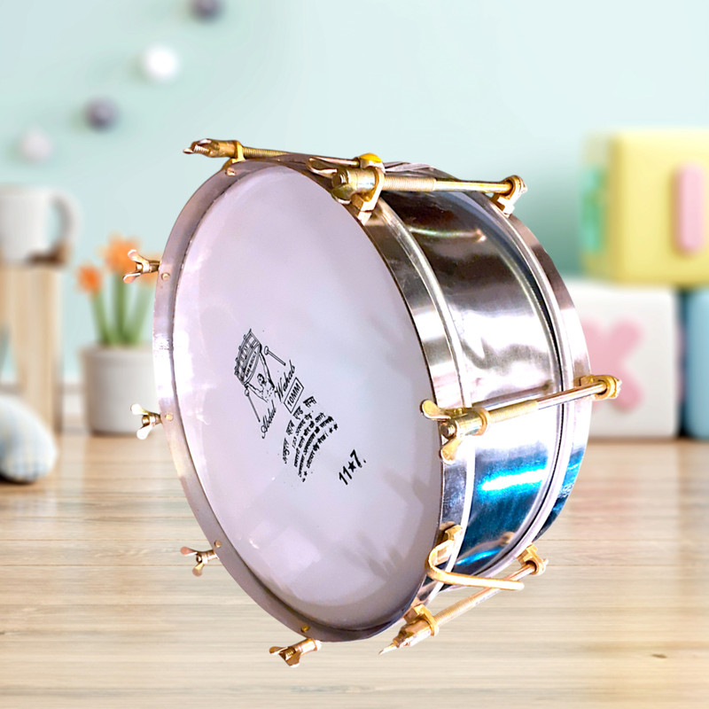 Mayur Musical 12-Inch Side Drum with Sticks and Belt Snare Drum for Marching Bands Musical Performances Percussion Instruments Drum for School Events Professional Conga(Fiber)