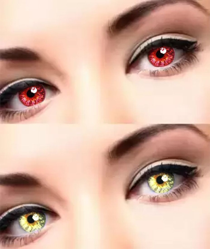 Globalead Natural Premium Eye Color Contact Lens (Red and Violet)(Pack of: 2)