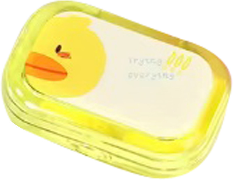 Mopslik Mini Transparent Fiber Plastic Travel Contact Lens Case Storage Box ( Yellow )(Pack of: 1)