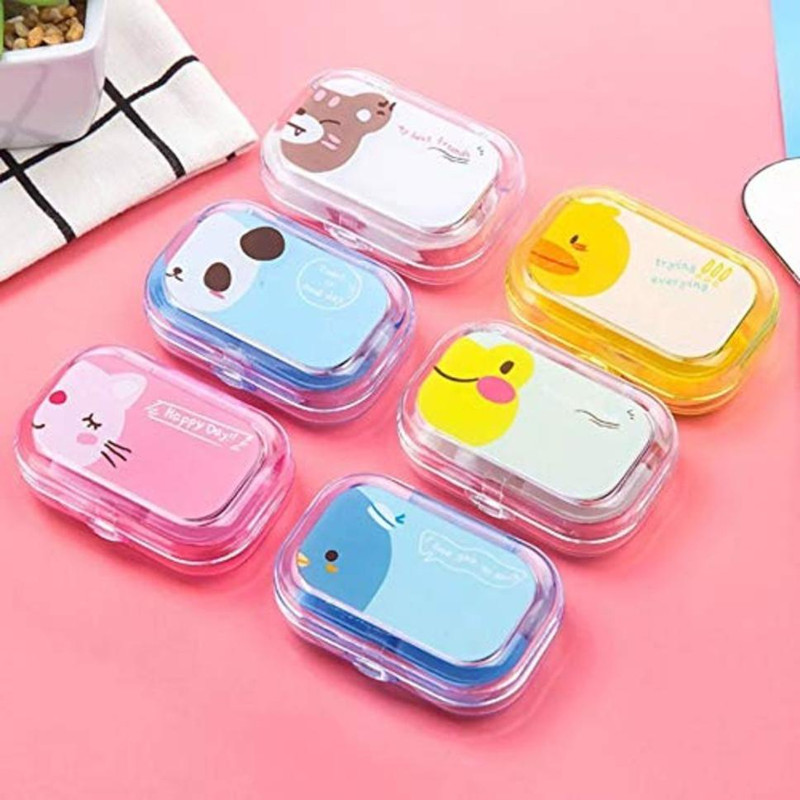 KUNYA Travel Contact Lens Case Box Mini Cartoon case Multicolor(Pack of: 1)