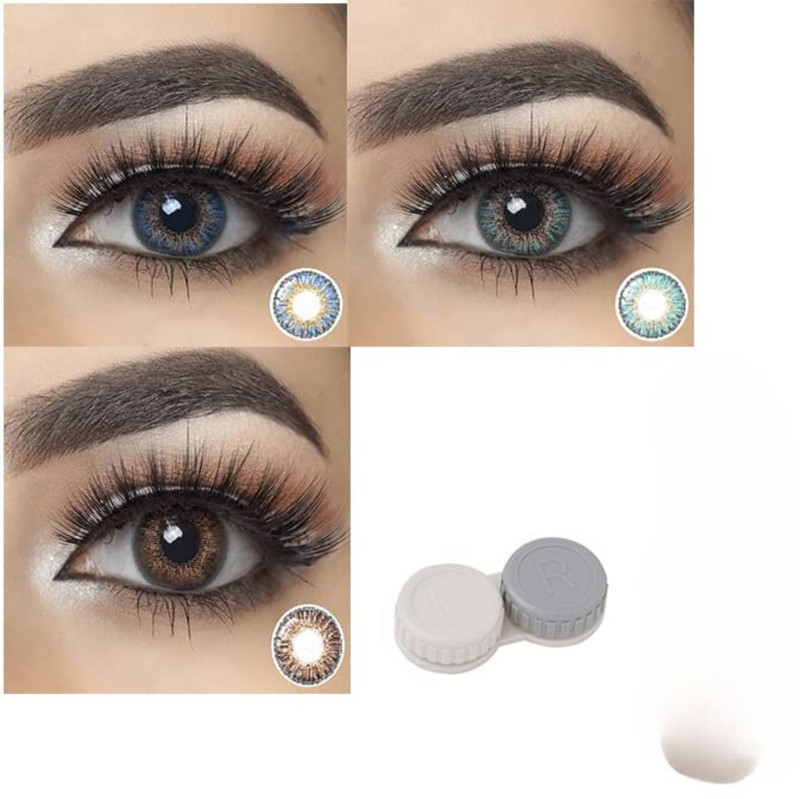 ChauhanTrading Contact Lenses Aqua Sea Blue Brown(Pack of: 3)
