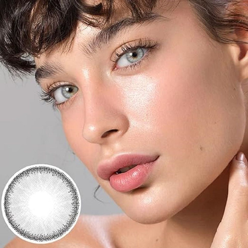 Gold Look Grey Monthly Contact Lens (Zero Power, Grey, Pack of 2)(Pack of: 2)