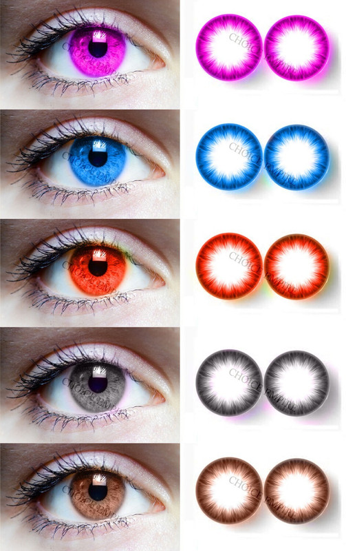 Globalead 5PV Violet BUE RED Grey Brown Color Eye Korean Color Contact lens(Pack of: 5)