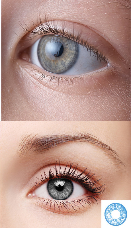 Diamond Eye grey-black Color Contact Lens 2pair For Men and Women grey-black Color Contact Lens 2pair For Men and Women(2 ml)