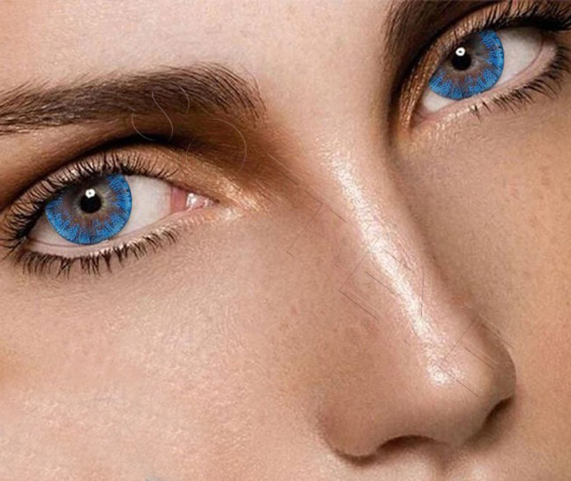 Royal Empire Monthly Disposable(0.00 blue brown green, Colored Contact Lenses, Pack of 3)